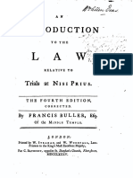 Francis Buller's ''An Introduction To The Law Relative To Trials at Nisi Prius'' 336 (1785, Ed. 4)