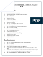 Hse Interview Questions - Various Project Sites