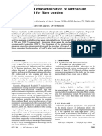 Synthesis and Characterization of Lanthanum Phosphate Sol For Fibre Coating