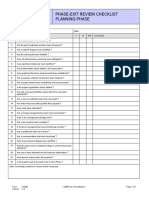 Planning Phase Exit Review Checklist