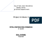 Project in Music 3: University of San Jose-Recoletos Basak, Pardo High School Department