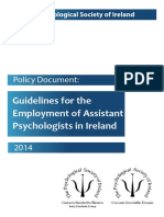 PSI Policy Document - Guidelines For The Employment of Assistant Psychologists