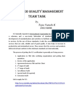 Quality Management Team Task