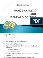 Variance Analysis AND Standard Costing