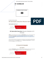 HR Generalist Executive Resume Samples - Resume