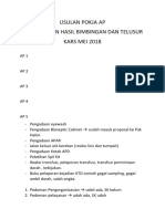 Usulan Pokja Ap Berdasarkan Hasil Bimbingan Dan Telusur Kars Mei 2018