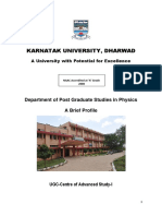 Karnatak University, Dharwad: Department of Post Graduate Studies in Physics A Brief Profile