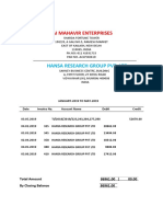 Hansa Research Group Outstanding Bill