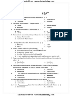 CBSE Class 7 Science MCQs-Heat