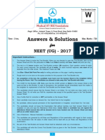 Answers & Solutions: For For For For For NEET (UG) - 2017