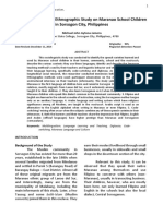 Multilingualism: An Ethnographic Study On Maranao School Children in Sorsogon City, Philippines