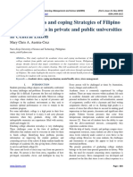 Academic Stress and Coping Strategies of Filipino College Students in Private and Public Universities in Central Luzon