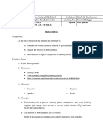 Detailed Lesson Paln in Photosynthesis Gen. Biology 1