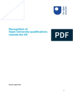 Recognition of Open University Qualifications Outside The UK