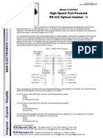 High-Speed Port-Powered RS-232 Optical Isolator CE: Model 232SPHI4