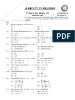 Punjab Group of Colleges: 2 Quarter Test (Chapter 4, 5)