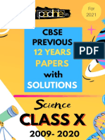 Padhle Ebook - Previous 12 Year Question Papers With Solutions 2009-20 - Class 10 Science PDF