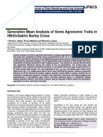 Generation Mean Analysis of Some Agronomic Traits in HB42xSabini Barley Cross