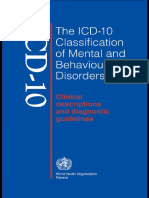 World Health Organization The ICD-10 Classification of Mental and Behavioural Disorders Clinical Descriptions and Diagnostic Guidelines PDF