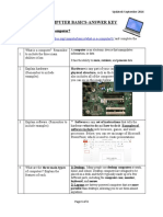 Computer Basics Lesson 1-What Is A Computer (Answer Key)