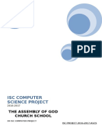 Isc Computer Science Project: The Assembly of God Church School