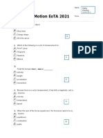 Quiz - G9 Forces & Motion EoTA 2020