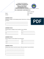 ANSWER SHEET MATH Quarter 2 GRADE 4