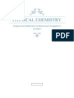 Physical Chemistry: Assignment Methods To Determine Avogadro's Number