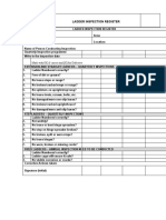 HSE 05-015a Ladder Inspection Register