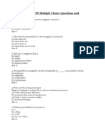 MAGNETIC CIRCUIT Multiple Choice Questions and Answers PDF