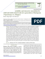 Study of Genetic Variability and Character Association For Yield and Yield Related Traits in f3 Generation of Blackgram (Vignamungo (L.) Hepper)