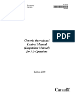 Eneric Operational Control Anual (Dispatcher Manual) For Air Operators