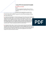 Instructions For Using OHS Risk Assessment Template: Only Complete The Unshaded Cells All Others Are Locked 1. 2