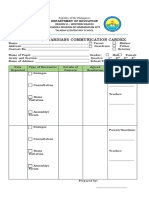 Parents/Guardians Communication Cardex