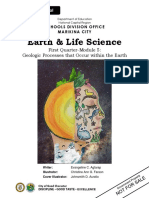 Earth & Life Science: First Quarter-Module 5: Geologic Processes That Occur Within The Earth