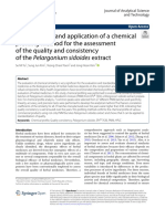 Development and Application of A Chemical Profiling Method For The Assessment of The Quality and Consistency of The Pelargonium Sidoides Extract