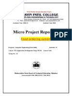 Micro Project Report On: Food Ordering System