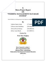 Micro-Project Report ON "Wedding Management Database System"