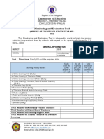 Department of Education: Monitoring and Evaluation Tool