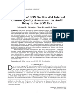 The Impact of SOX Section 404 Internal Control Quality Assessment On Audit Delay in The SOX Era