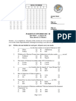 Pakistan Studies SSC-II Model Question Paper