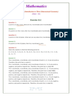 Mathematics: (Chapter - 12) (Introduction To Three Dimensional Geometry)