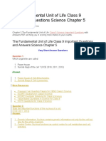 The Fundamental Unit of Life Class 9 Important Questions Science Chapter 5