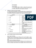 Lesson 6 Comparison and Contrast Paragraph Handout