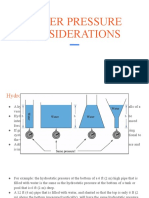 Water Pressure Considerations