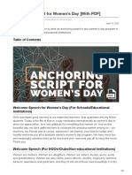 Anchoring Script For Womens DayWith PDF