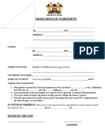 Memorandum of Land Lease Agreement