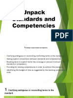 Unpack Standards and Competencies Seminar