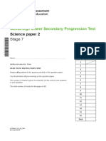 2018 Cambridge Lower Second Progression Test Science Stage 7 QP Paper 2 Notebook