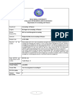 Bule Hora University Collage of Business and Economics Department of Accounting and Finance